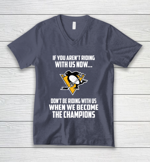 NHL Pittsburgh Penguins Hockey We Become The Champions V-Neck T-Shirt 7