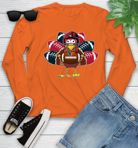 Houston Texans Turkey Thanksgiving Day Youth Long Sleeve 4