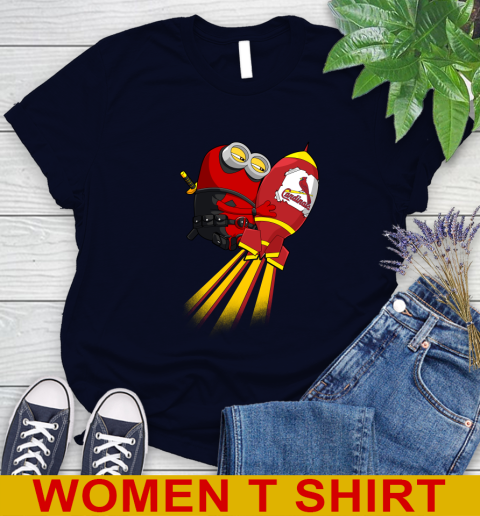 MLB Baseball St.Louis Cardinals Deadpool Minion Marvel Shirt Women's T-Shirt 2