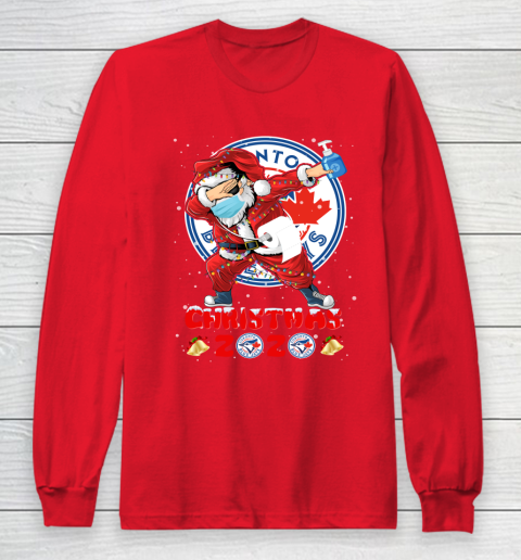 Toronto Blue Jays Funny Santa Claus Dabbing Christmas 2020 MLB Long Sleeve T-Shirt 7