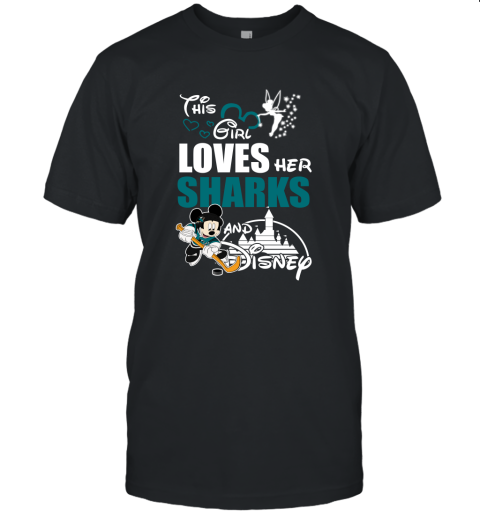 This Girl Love Her San Jose Sharks And Mickey Disney Unisex Jersey Tee