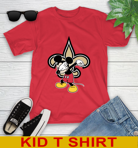 New Orleans Saints NFL Football Dabbing Mickey Disney Sports Youth T-Shirt 10