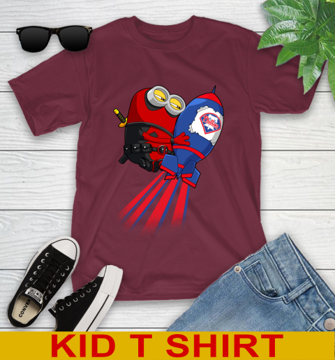MLB Baseball Philadelphia Phillies Deadpool Minion Marvel Shirt Youth T-Shirt 5