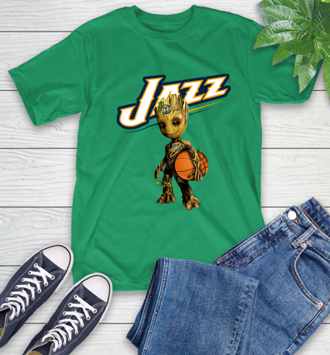 Utah Jazz NBA Basketball Groot Marvel Guardians Of The Galaxy T-Shirt 7