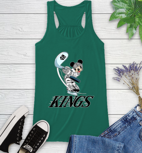 NHL Hockey Los Angeles Kings Cheerful Mickey Mouse Shirt Racerback Tank 7