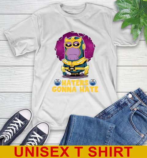 NHL Hockey Edmonton Oilers Haters Gonna Hate Thanos Minion Marvel Shirt T-Shirt