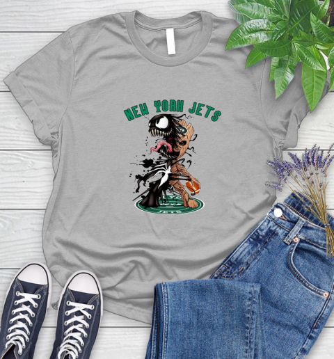 NFL New York Jets Football Venom Groot Guardians Of The Galaxy Women's T-Shirt 5