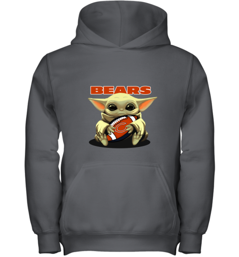 Baby Yoda Loves The Chicago Bears Star Wars NFL Youth Hoodie