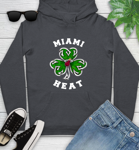 NBA Miami Heat Three Leaf Clover St Patrick's Day Basketball Sports Youth Hoodie 10