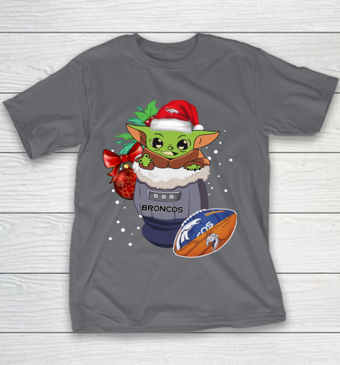 Denver Broncos Christmas Baby Yoda Star Wars Funny Happy NFL Youth T-Shirt 7