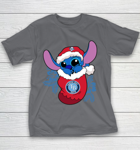 Tampa Bay Rays Christmas Stitch In The Sock Funny Disney MLB Youth T-Shirt 7