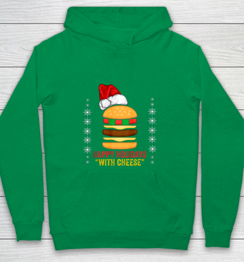 Happy Holidays with Cheese shirt Christmas cheeseburger Gift Youth Hoodie 4