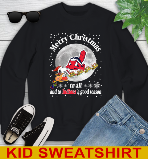 Cleveland Indians Merry Christmas To All And To Indians A Good Season MLB Baseball Sports Youth Sweatshirt