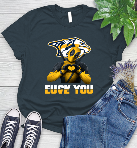 NHL Nashville Predators Deadpool Love You Fuck You Hockey Sports Women's T-Shirt 12 NHL Nashville Predators Deadpool Love You Fuck You Hockey Sports Women's T-Shirt - Image 12