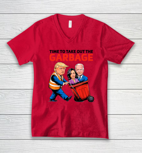 Garbage For Trump 2024  Time To Take Out The Garbage V-Neck T-Shirt 3