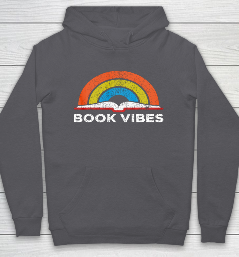 Reading Rainbow t shirt Vintage Retro Book Vibes Rainbow Gift for Reading Lovers Hoodie 4