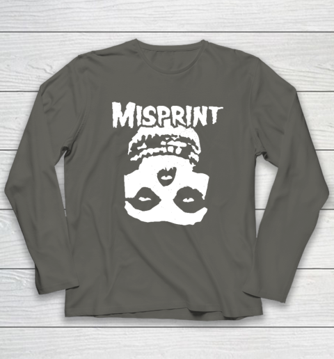 Misprint Skull Funny Misfit Long Sleeve T-Shirt - Image 5