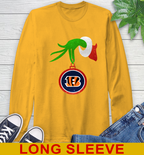 Cincinnati Bengals Grinch Merry Christmas NFL Football Long Sleeve T-Shirt 3