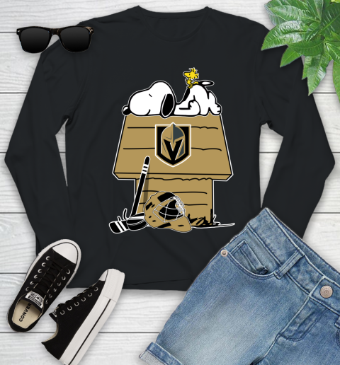 Vegas Golden Knights NHL Hockey Snoopy Woodstock The Peanuts Movie Youth Long Sleeve 2