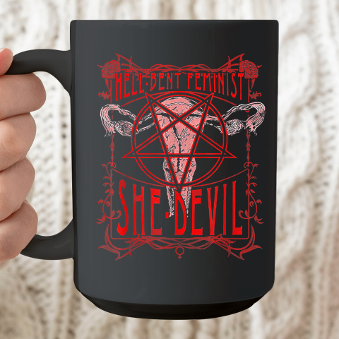 Hell Bent Feminist She Devil Uterus Ceramic Mug 15oz