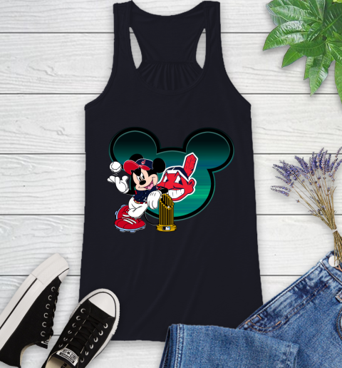 MLB Cleveland Indians The Commissioner's Trophy Mickey Mouse Disney Racerback Tank 10
