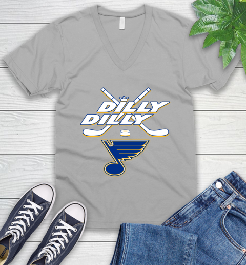 NHL St.Louis Blues Dilly Dilly Hockey Sports V-Neck T-Shirt 4