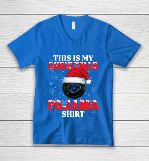 Tampa Bay Lightning This Is My Christmas Pajama Shirt NHL V-Neck T-Shirt 5