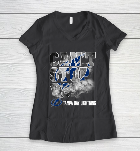 NHL Tampa Bay Lightning Hockey Can't Stop Vs Women's V-Neck T-Shirt 6