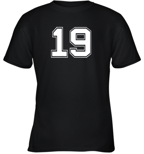 Number 19 Shirt Baseball Football Soccer Birthday Gift Youth T-Shirt