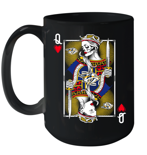 NHL Hockey Nashville Predators The Queen Of Hearts Card Shirt Ceramic Mug 15oz