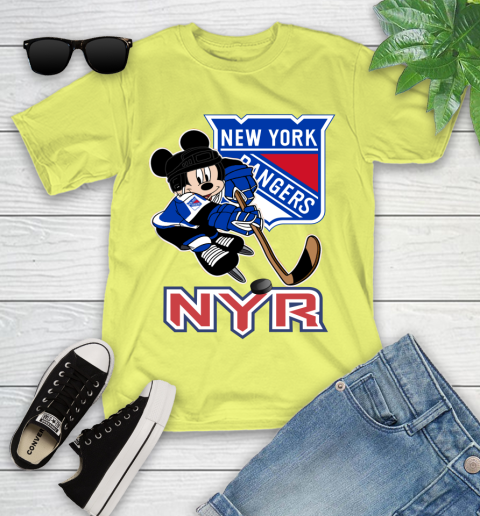 NHL New York Rangers Mickey Mouse Disney Hockey T Shirt Youth T-Shirt 8