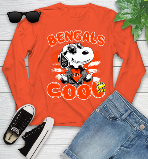 NFL Football Cincinnati Bengals Cool Snoopy Shirt Youth Long Sleeve 3