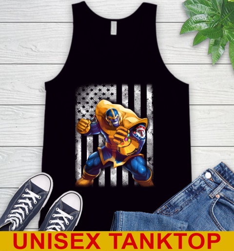MLB Baseball Texas Rangers Thanos Marvel American Flag Shirt Tank Top