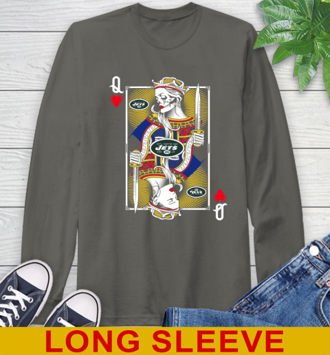 NFL Football New York Jets The Queen Of Hearts Card Shirt Long Sleeve T-Shirt 10