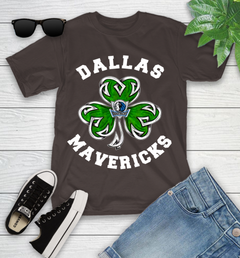 NBA Dallas Mavericks Three Leaf Clover St Patrick's Day Basketball Sports Youth T-Shirt 7