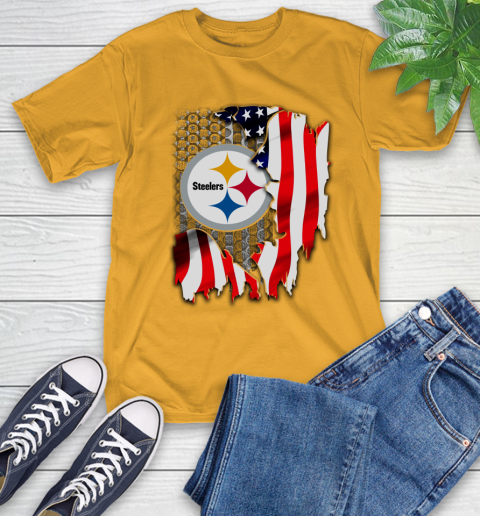Pittsburgh Steelers NFL Football American Flag T-Shirt - Image 3