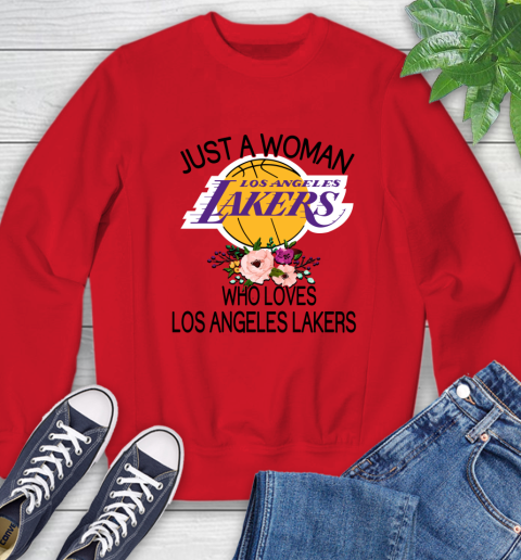 NBA Just A Woman Who Loves Los Angeles Lakers Basketball Sports Sweatshirt 8 NBA Just A Woman Who Loves Los Angeles Lakers Basketball Sports Sweatshirt - Image 8