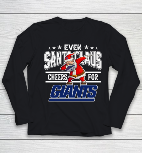 New York Giants Even Santa Claus Cheers For Christmas NFL Youth Long Sleeve