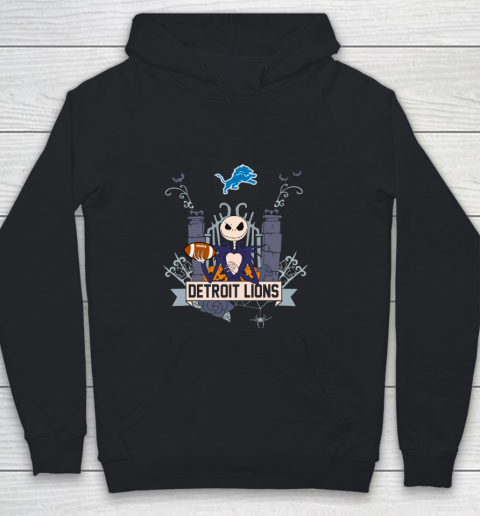 NFL Detroit Lions Football Jack Skellington Halloween Youth Hoodie
