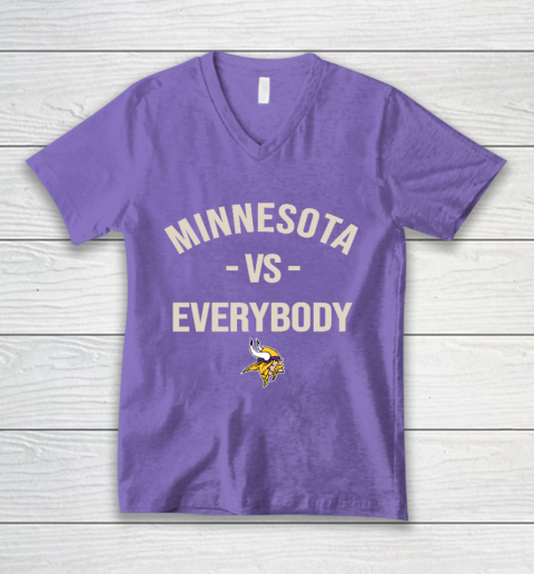 Minnesota Vikings Vs Everybody V-Neck T-Shirt 8