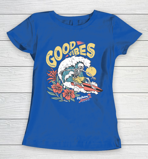 Good Vibes Skeleton Surfer Women's T-Shirt 8