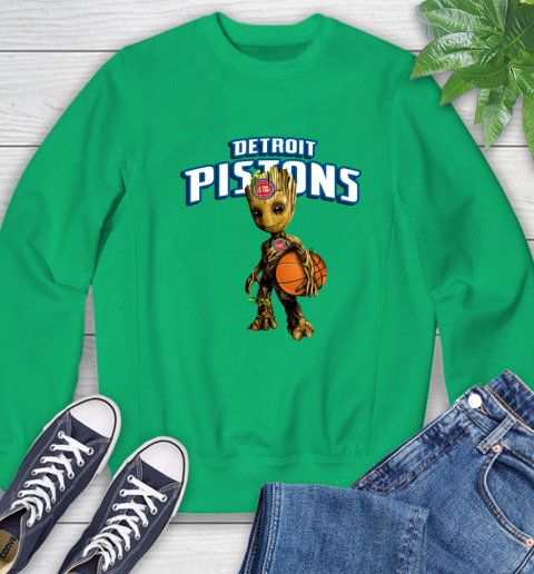 Detroit Pistons NBA Basketball Groot Marvel Guardians Of The Galaxy Sweatshirt 6