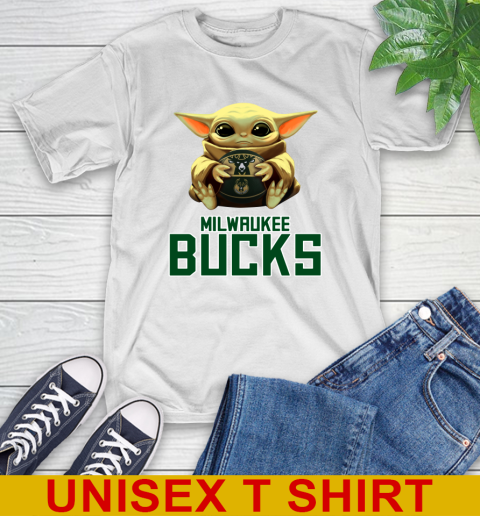 NBA Basketball Milwaukee Bucks Star Wars Baby Yoda Shirt