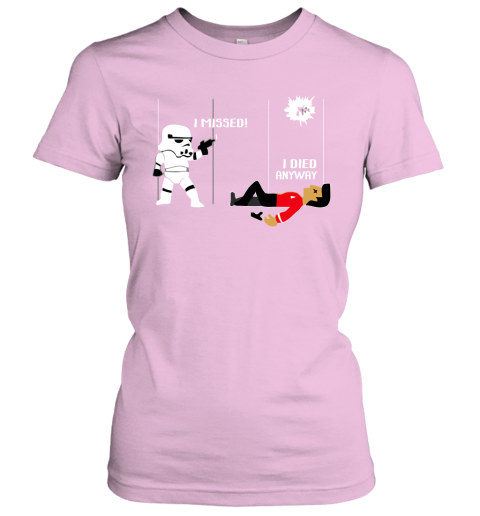 rk86 star wars star trek a stormtrooper and a redshirt in a fight shirts ladies t shirt 20 front light pink