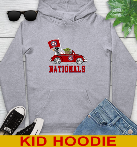 MLB Baseball Washington Nationals Darth Vader Baby Yoda Driving Star Wars Shirt Youth Hoodie 6