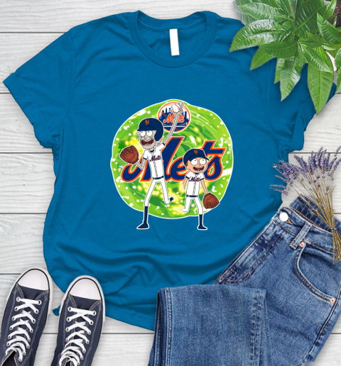 MLB New York Mets Rick And Morty Baseball Sports Women's T-Shirt 7