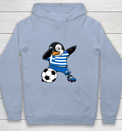 Dabbing Penguin Greece Soccer Fans Jersey Football Lovers Youth Hoodie 5