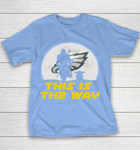 Philadelphia Eagles NFL Football Star Wars Yoda And Mandalorian This Is The Way Youth T-Shirt 8