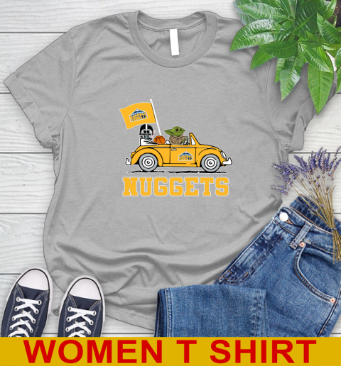 NBA Basketball Denver Nuggets Darth Vader Baby Yoda Driving Star Wars Shirt Women's T-Shirt 5