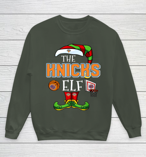 New York Knicks Christmas ELF Funny NBA Youth Sweatshirt 8